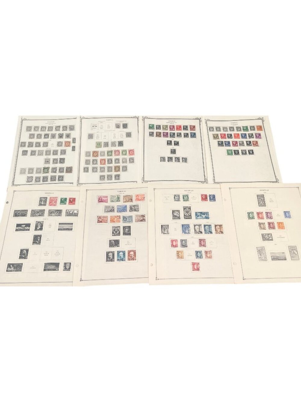 Norway Stamp Collection On Album Pages 1877-1970s Mint & Used Mixed Condition